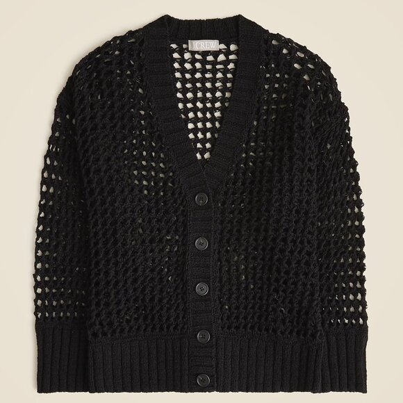 J. Crew Montauk Relaxed Cardigan in Black - Picture 1 of 5